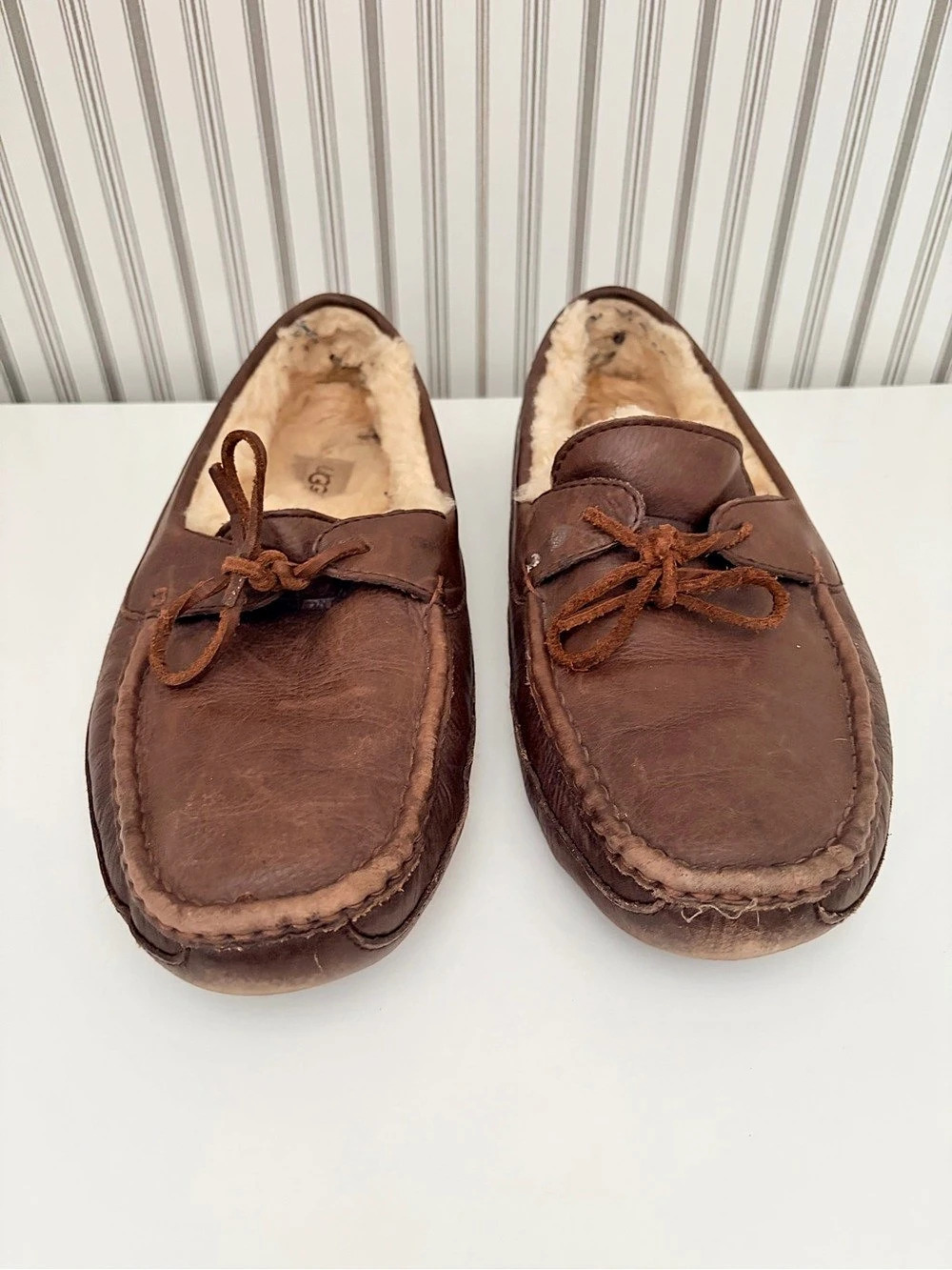 UGG Ascot Leather Moccasins Brown US 13